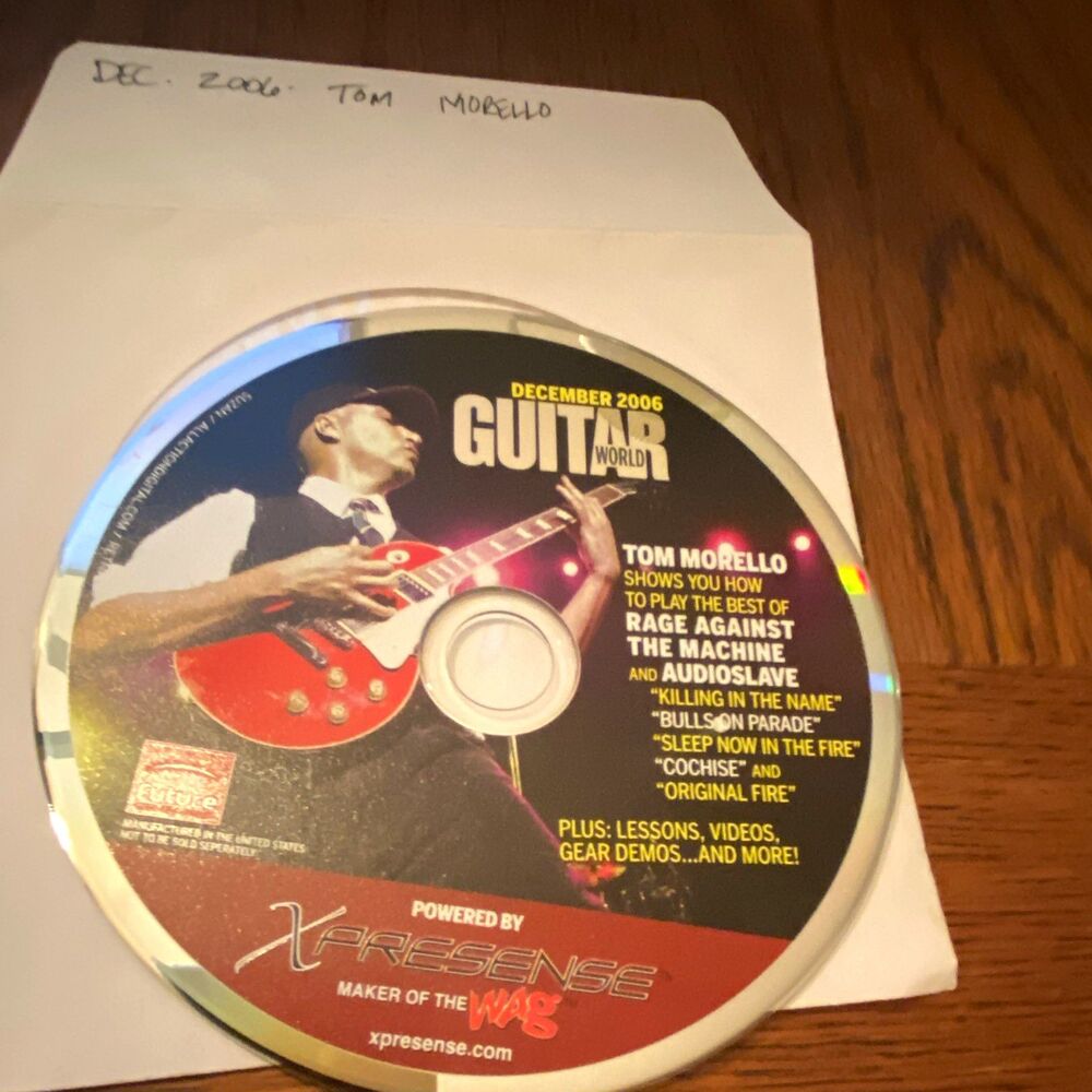 Guitar World Dec 2006 Tom Morello Instructional CD Rom Lessons Audioslave RATM